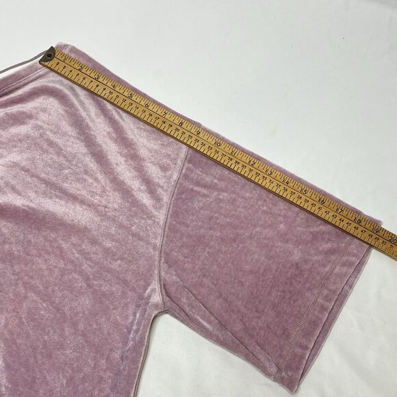 We The Free People Valerie Velvet Oversized Tee Medium Top Purple Boxy Velour - Picture 6 of 10